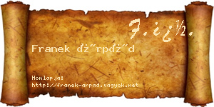 Franek Árpád névjegykártya