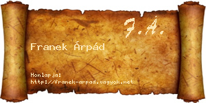 Franek Árpád névjegykártya