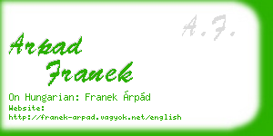arpad franek business card