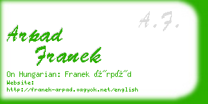 arpad franek business card